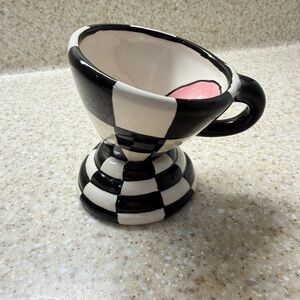 Black and White Checkered Ceramic Cup